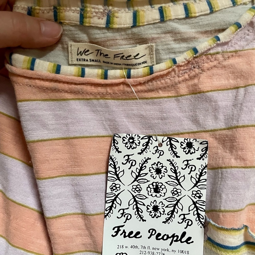 FREE PEOPLE Pastel Combo Printed Long Sleeve Top - Picture 4 of 4